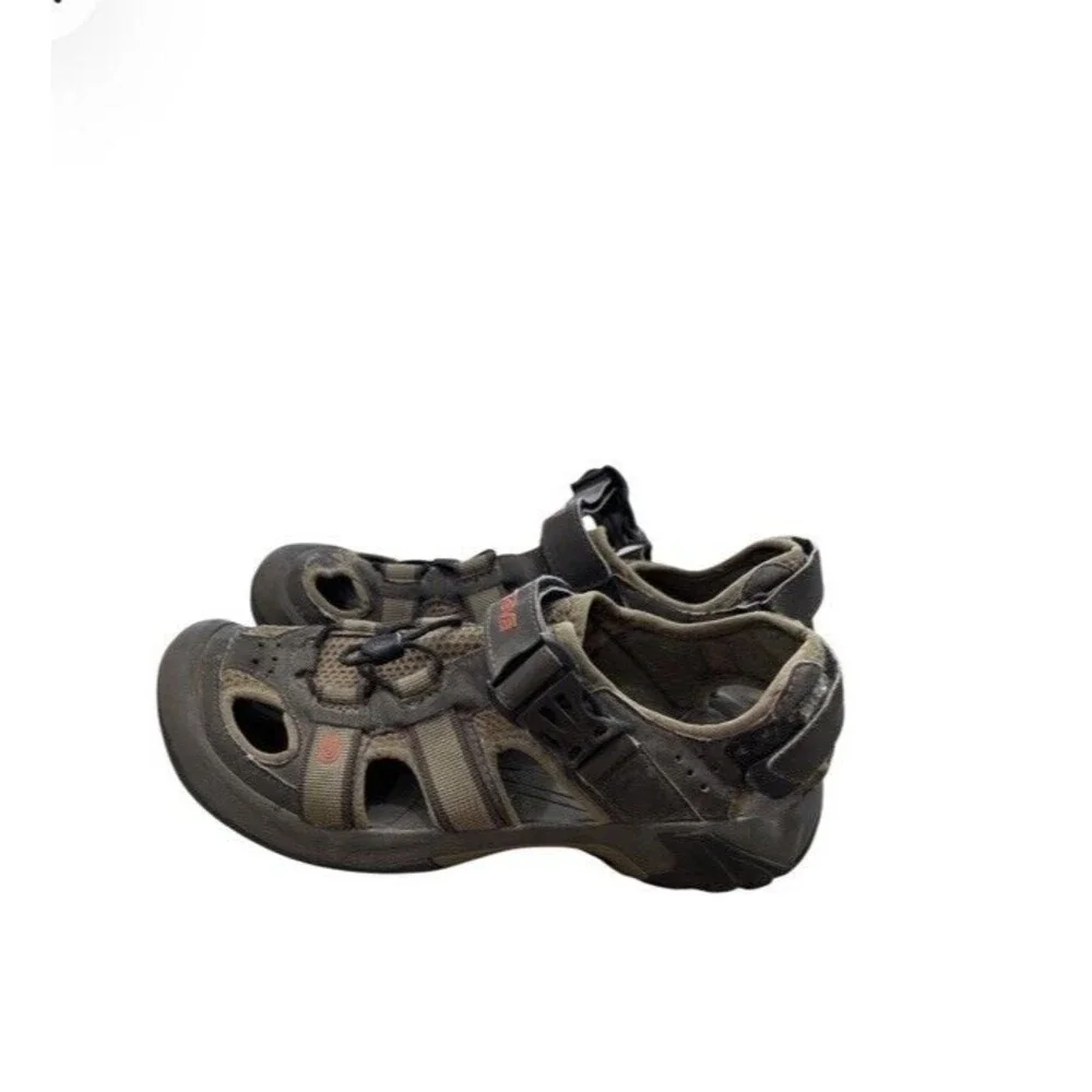 Teva Omnium Mens 8.5 Brown Closed Toe Hiking Water Sandals ShocPad